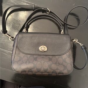 Coach Black and Brown Leather Shoulder Bag